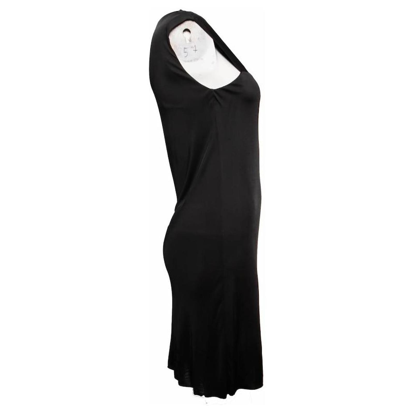 gucci, Black dress with brown/gold ornament. Viscose ref.1003698 - Joli  Closet