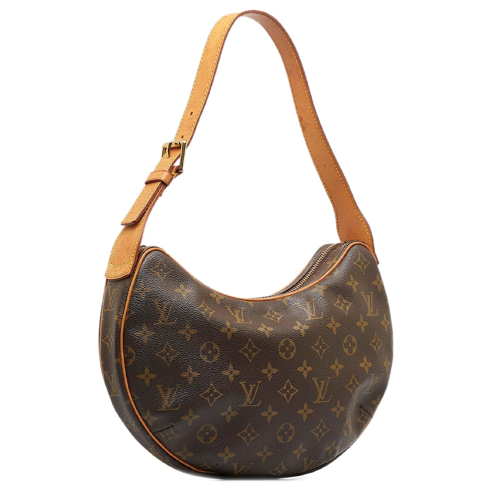 Louis Vuitton Brown Monogram Croissant MM Leather Cloth ref.1004625 - Joli  Closet