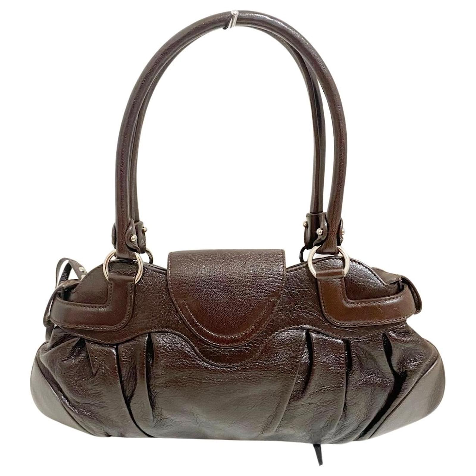 SALVATORE FERRAGAMO Brown good Leather Small Marisa Bag