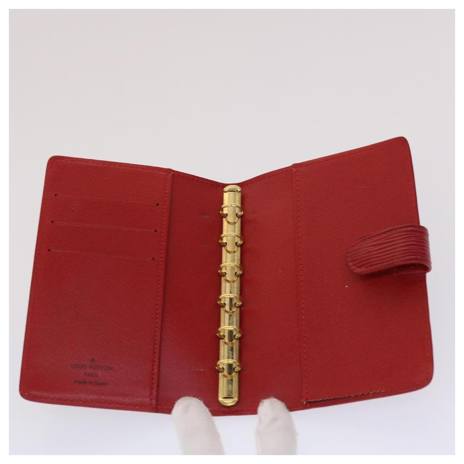 LOUIS VUITTON Epi Agenda PM Day Planner Cover Red R20057 LV Auth
