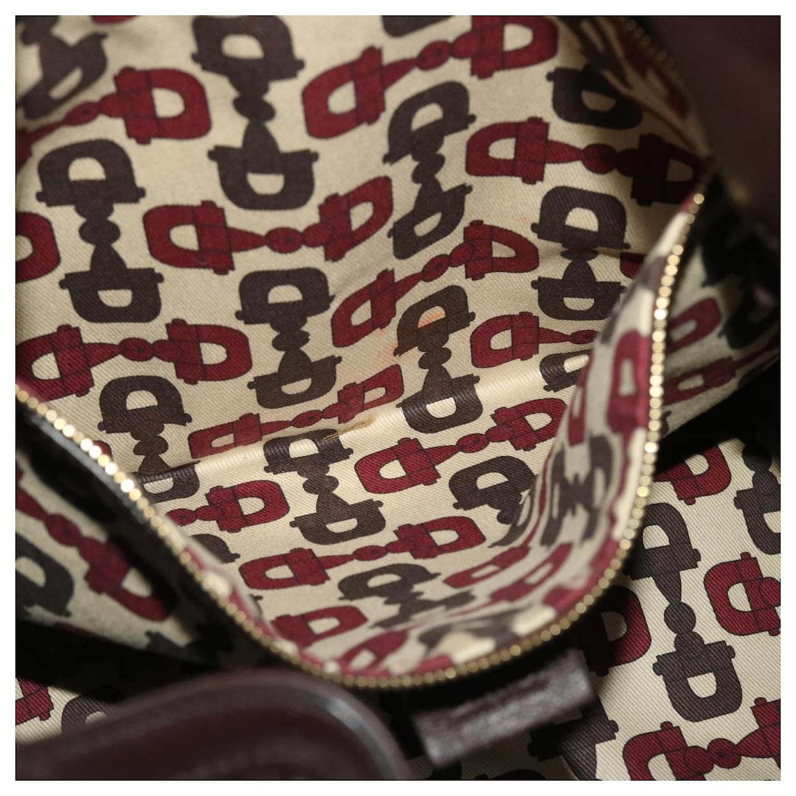 GUCCI Gucci Shima GG Canvas Bamboo Indy Shoulder Bag Brown GUCCI Gucci Shima GG Canvas Bamboo Indy Shoulder Bag Brown