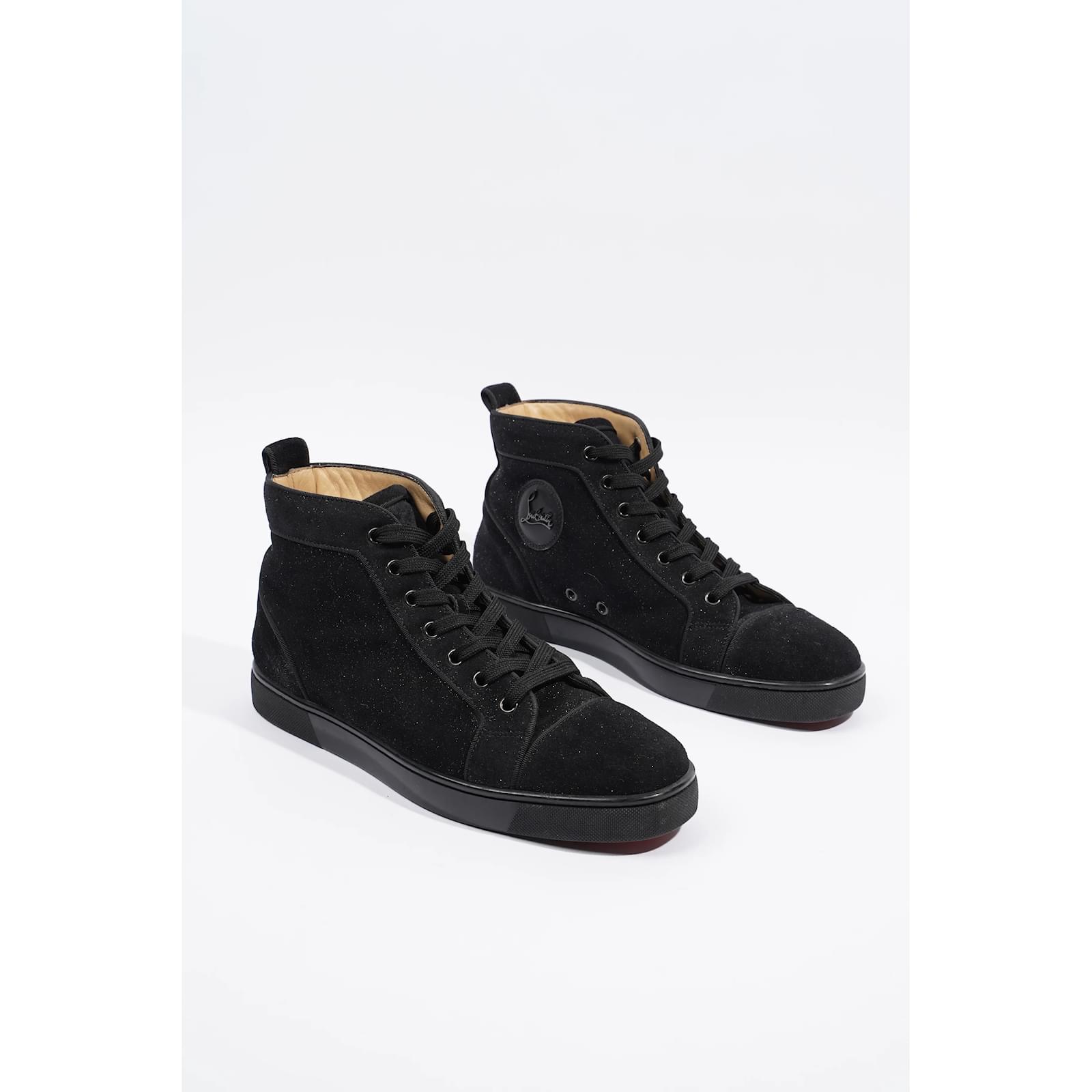 Christian Louboutin - Louis Orlato High Top Flat Glittered Black