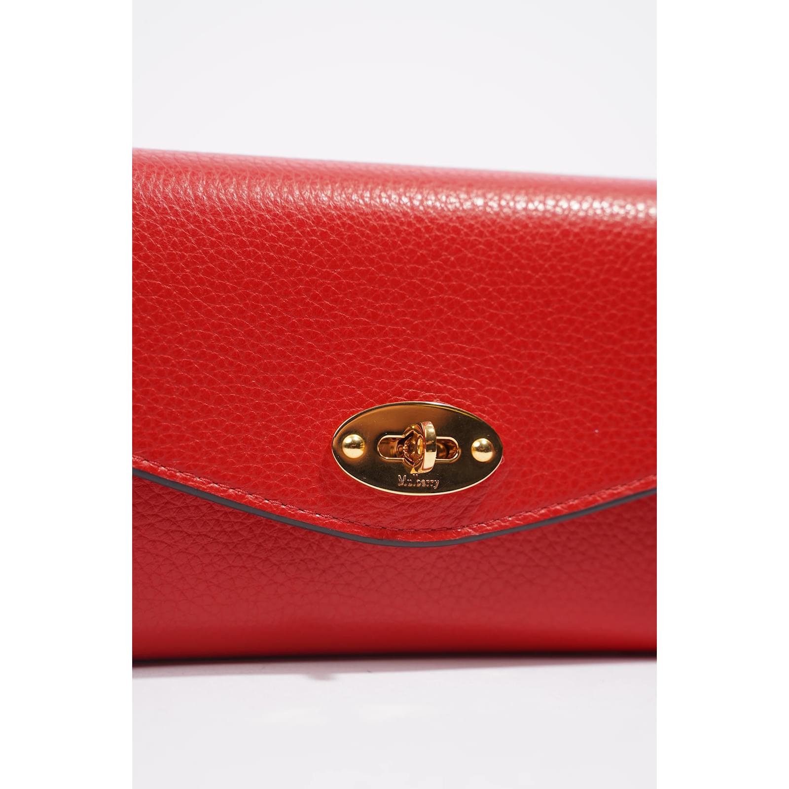 Mulberry Long Part Zip Around Continental Purse and Coin Pouch in Fiery Red  Tree Debossed Leather - SOLD