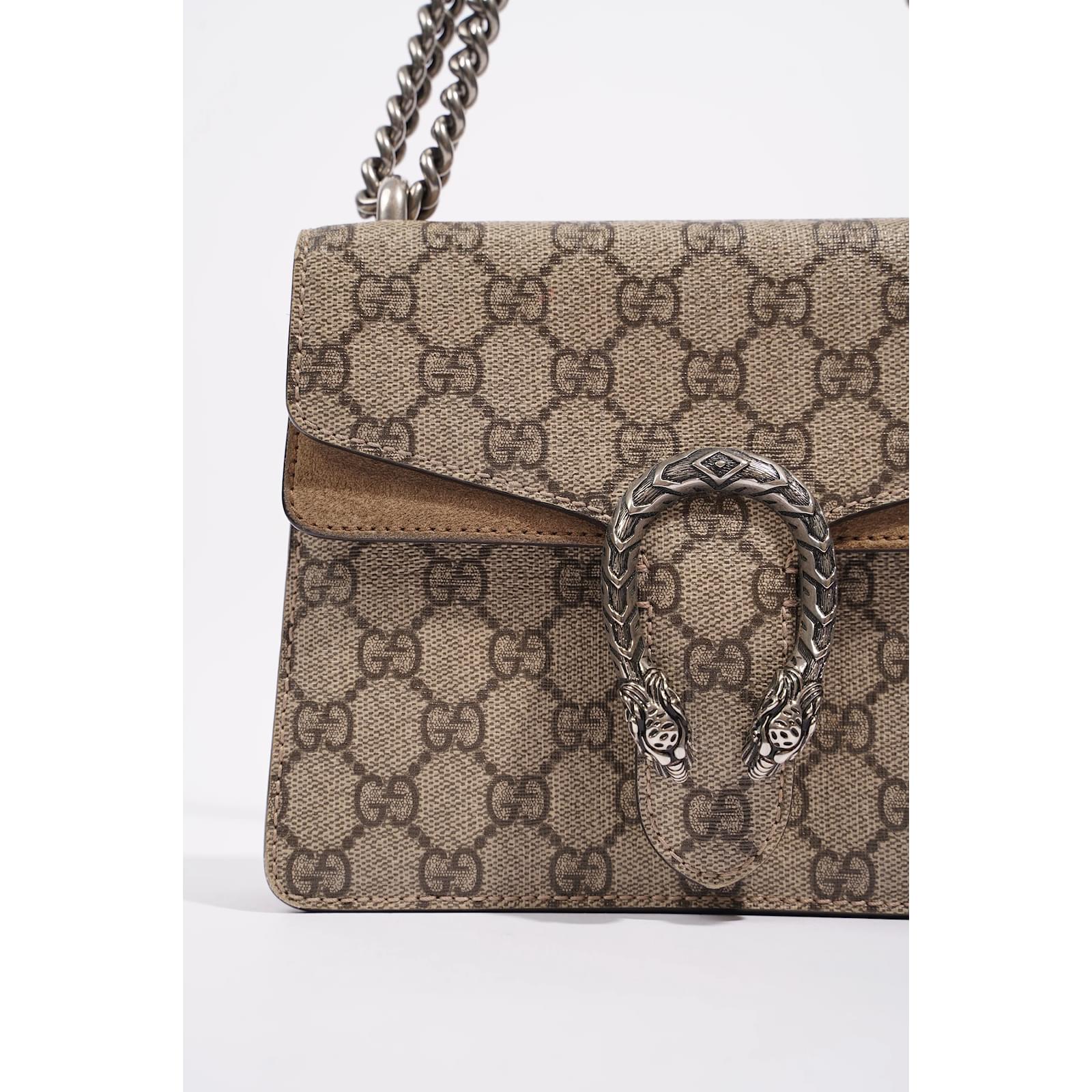 Gucci Dionysus GG Supreme Bag Brown Canvas Mini Cloth ref.1005855 - Joli  Closet