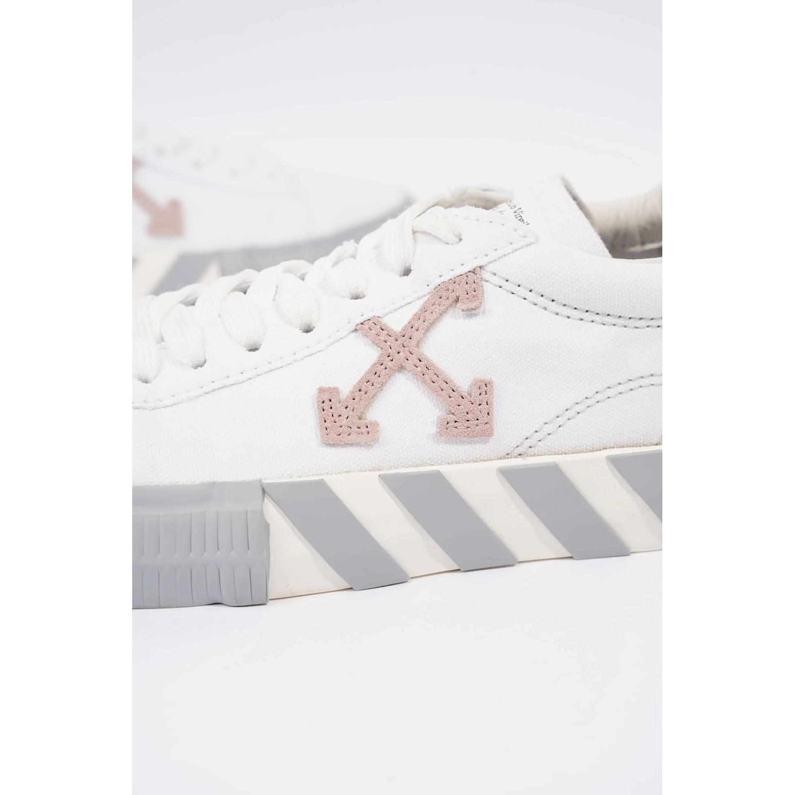 Off White Low Vulcanized White Pink EU 37 UK Leather ref