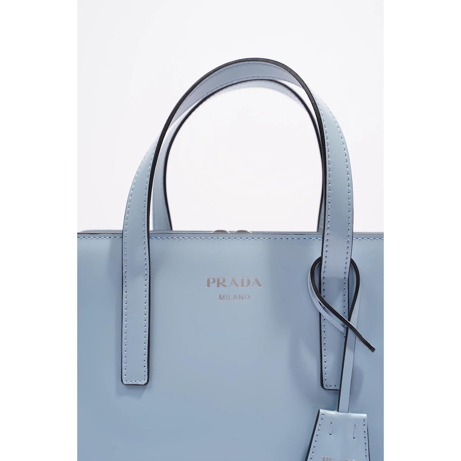 Prada Saffiano Mini Galleria Crossbody Bag, Blue (Celeste)