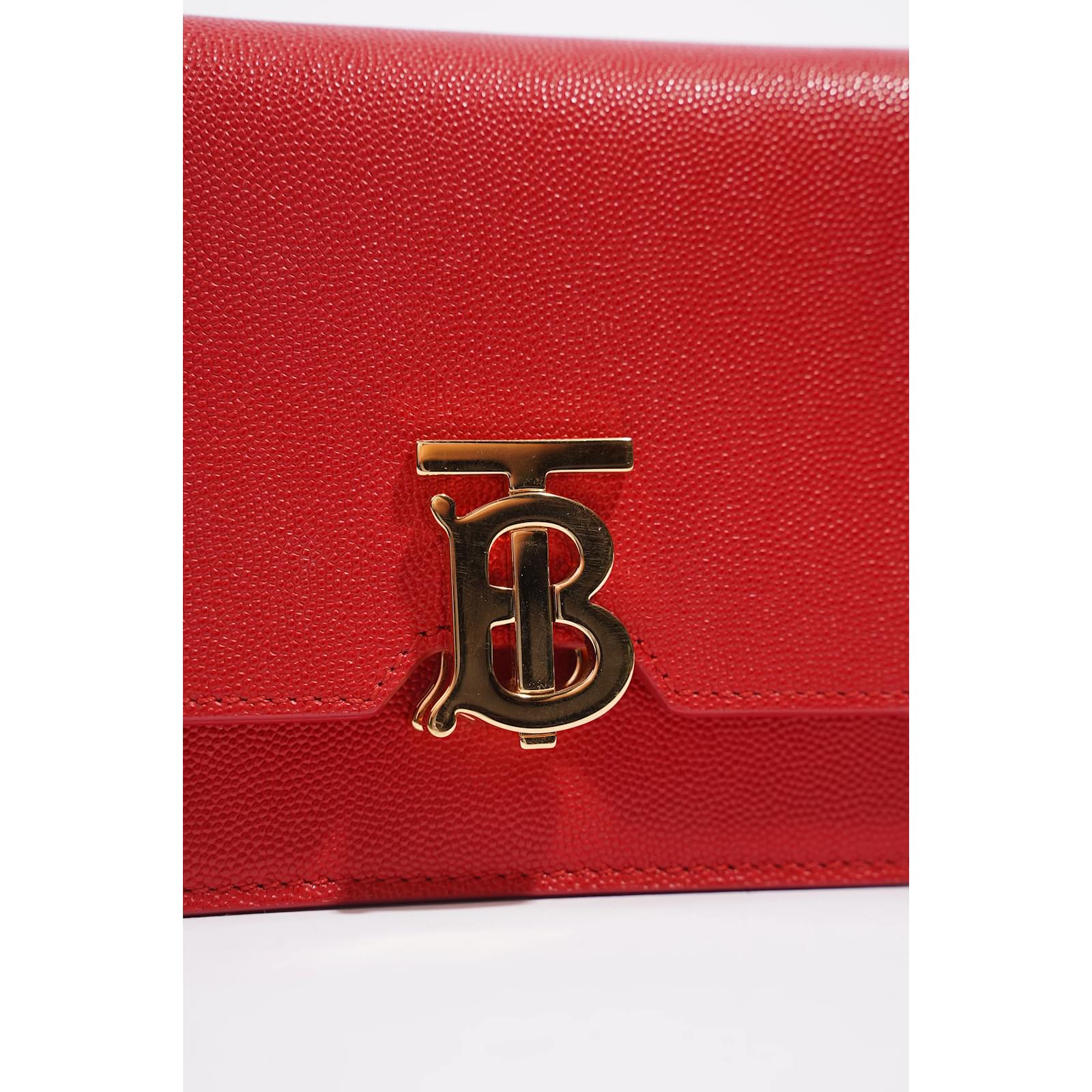 Burberry TB Small Bag Red Grainy Leather