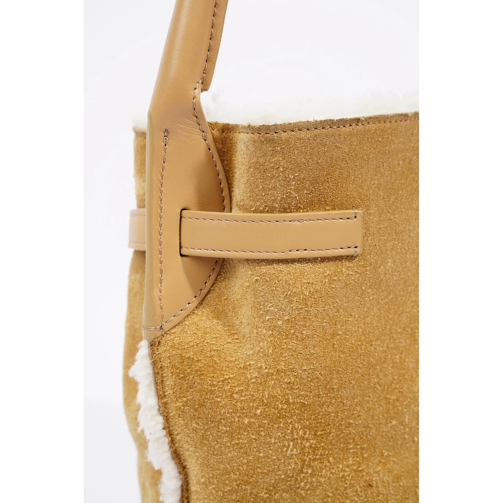 Céline Celine Bucket Bag Camel / White Suede / Shearling ref