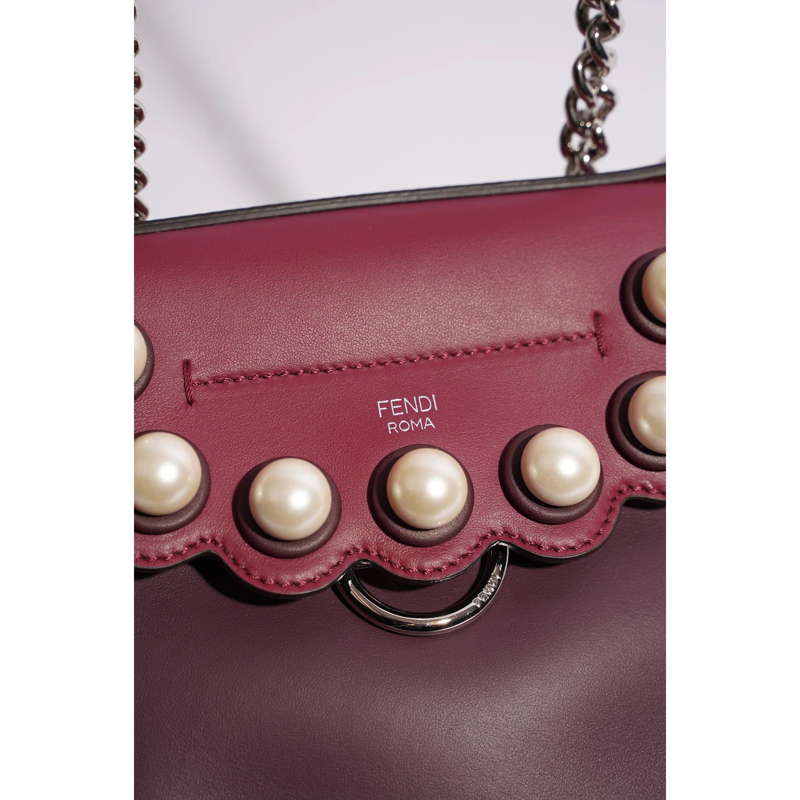 FENDI Pearl Bi-Color Scalloped Mini Back to School Fendi Womens Pearl Scalloped Mini Back To School Backpack  main image 3