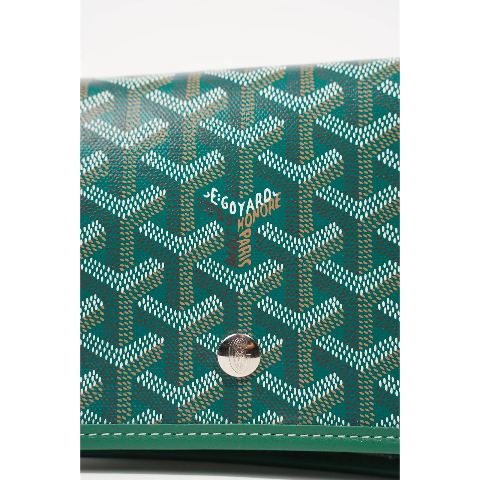 Goyard Unisex Plumet Taschengeldbörse Grün Leinwand ref.1006405