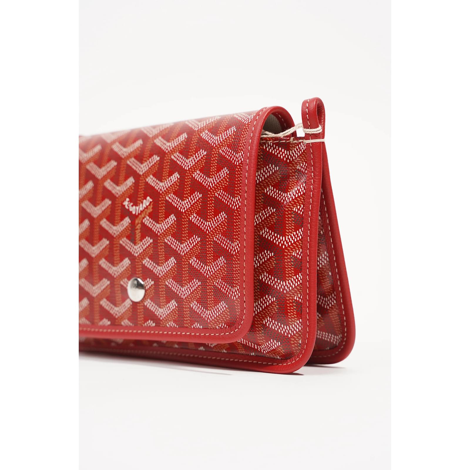 Goyard Unisex Plumet Pocket Wallet Red Cloth ref.1006406 - Joli Closet