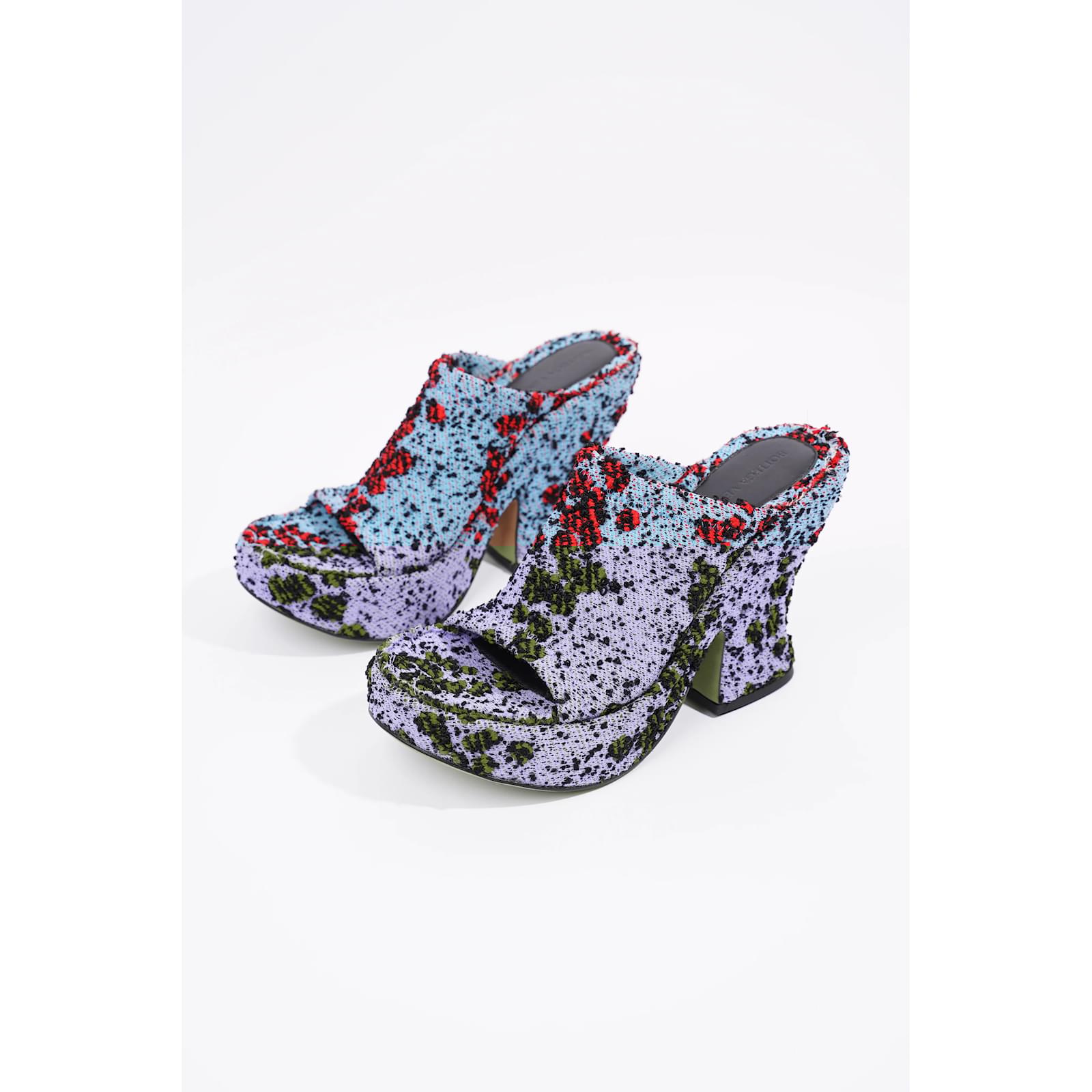 Bottega Veneta Womens Wedge Sandal Blue / tomato / Black EU