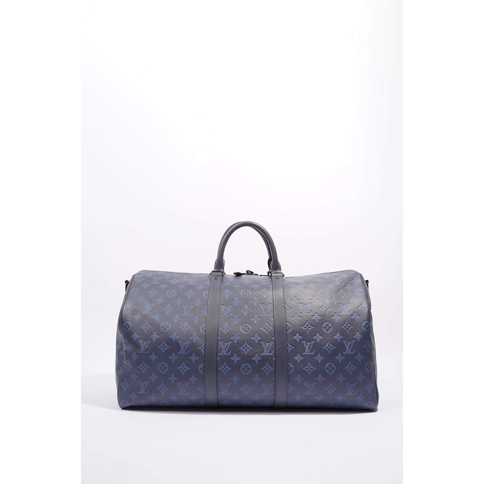 Keepall para hombre Louis Vuitton 50 Cuero azul sombra