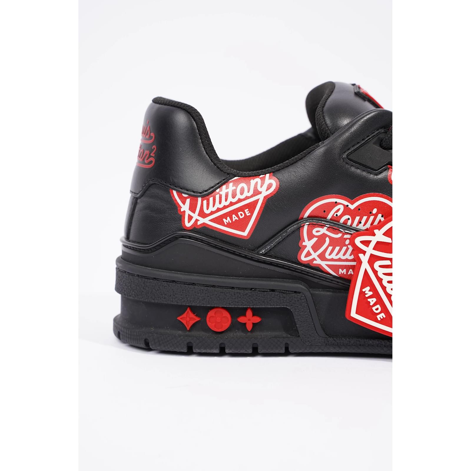 Louis Vuitton Mens Virgil Abloh x Nigo LV Made Heart Trainer Black / Red EU  40.5 / UK 6.5 Leather ref.1006658 - Joli Closet