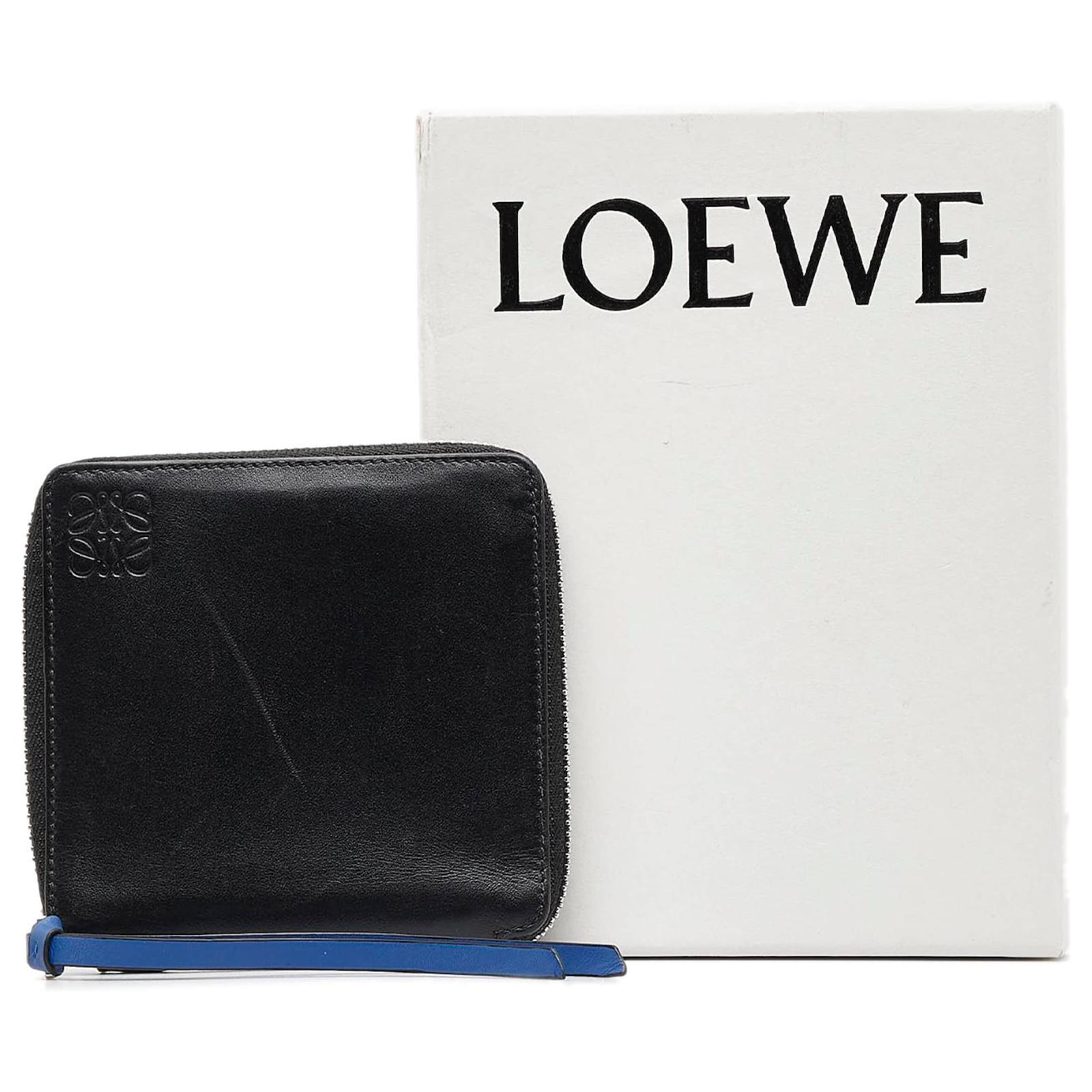 Loewe Black Leather Rainbow Square Zip Small Wallet Pony style calfskin ref.1006982 Joli Closet