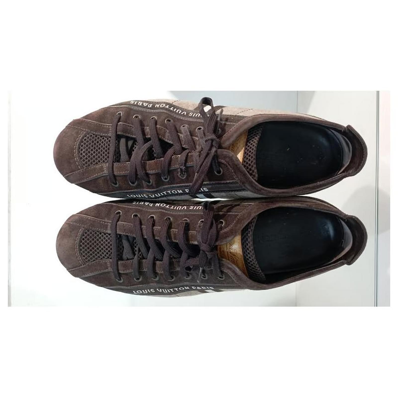 Louis Vuitton Black Nubuck And Leather Cosmos Low Top Sneakers