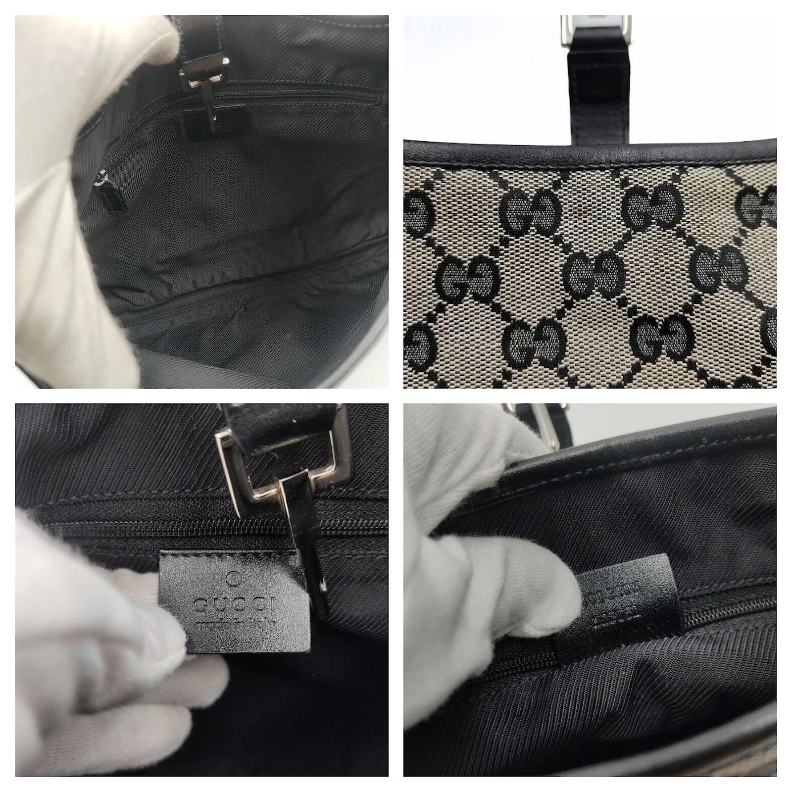 Gucci Black GG Canvas Jackie Belt Bag Leather Cloth Pony-style calfskin  Cloth ref.889862 - Joli Closet