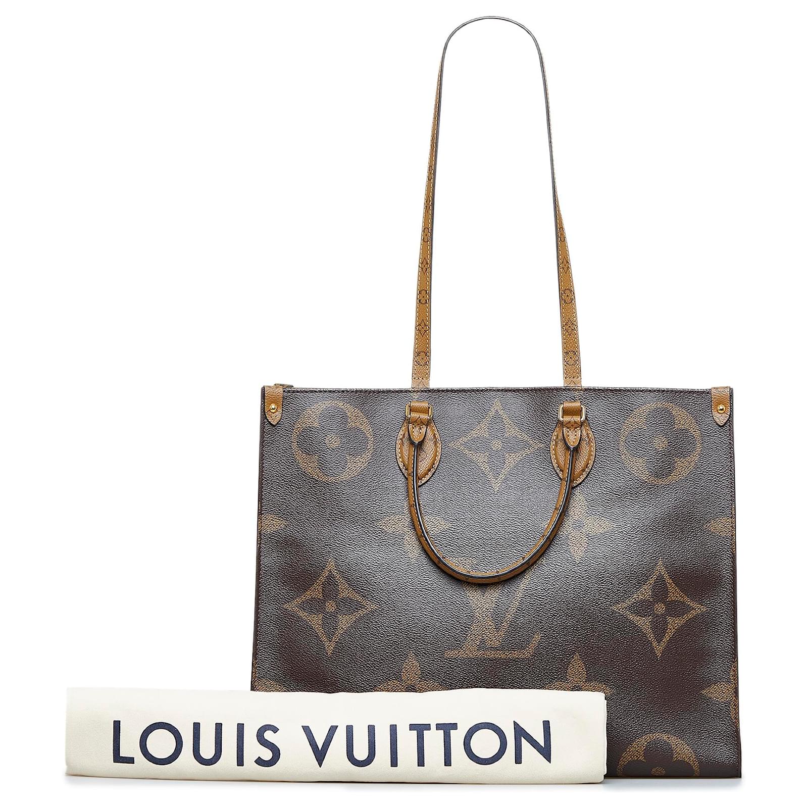 Louis Vuitton Brown Monogram Reverse Giant Onthego GM Cloth ref