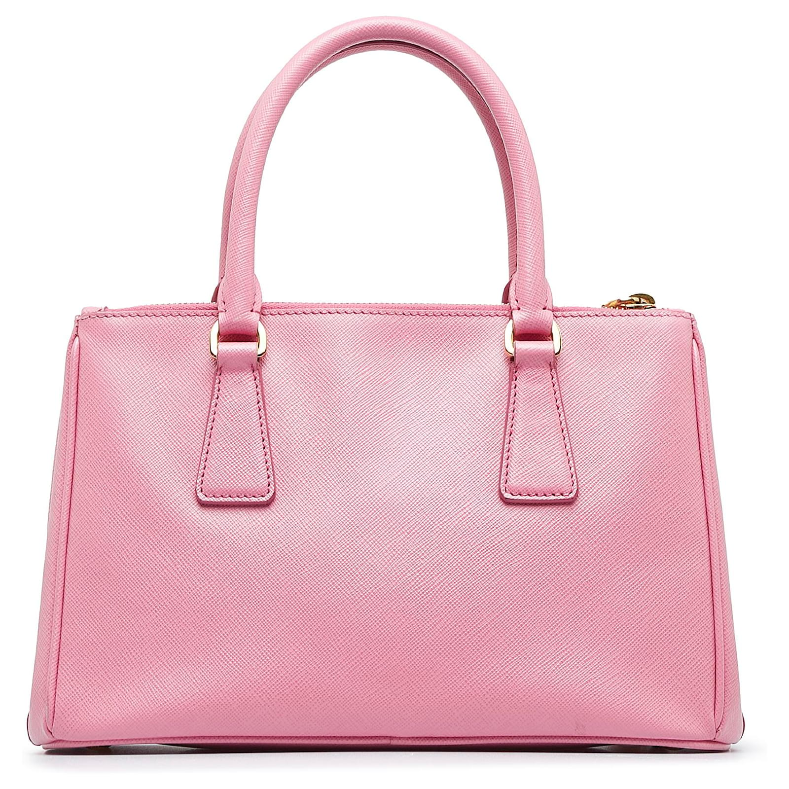 Prada Pink Small Saffiano Galleria Double Zip Leather Pony-style