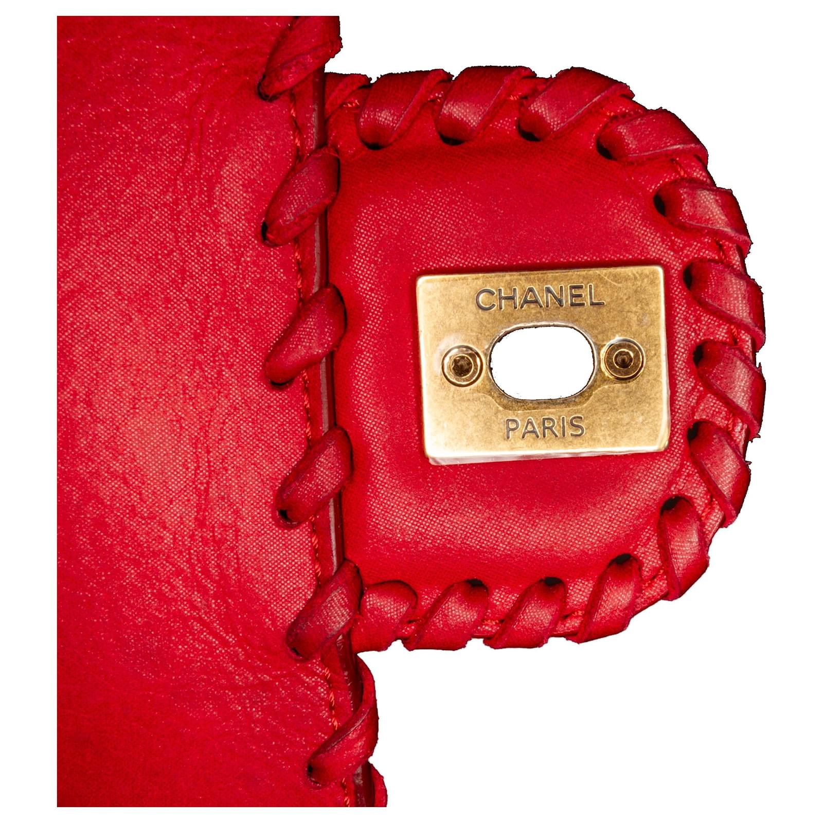 Chanel Red Happy Stitch Flap Bag Leather Pony-style calfskin ref.972616 -  Joli Closet