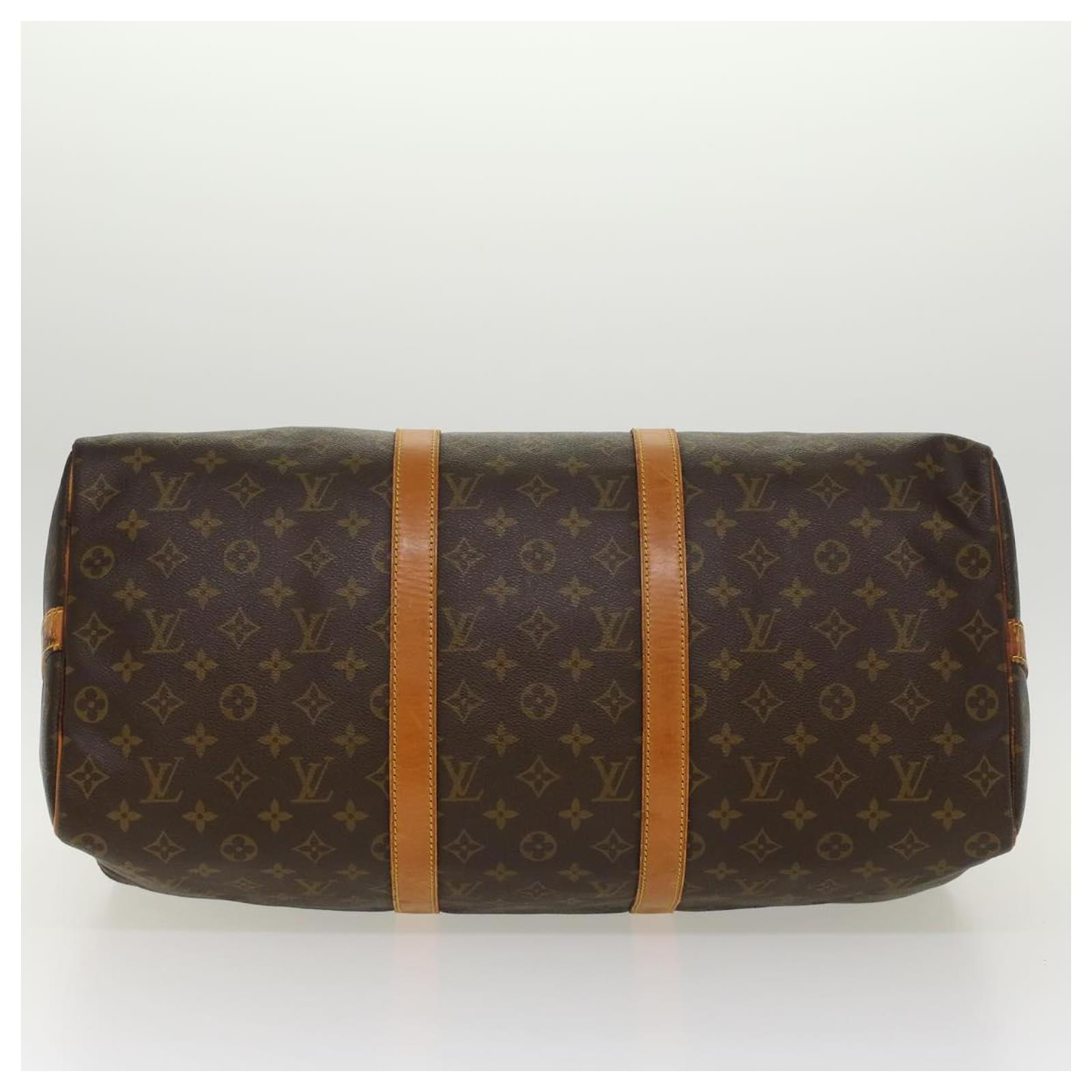 Louis Vuitton Monogram Keepall Bandouliere 50 Leather Fabric Brown