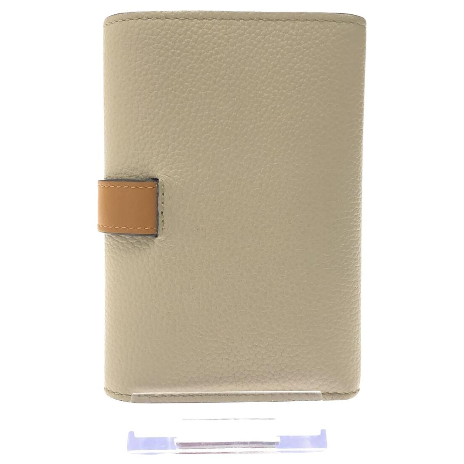 Small vertical wallet in soft grained calfskin cream - Loewe