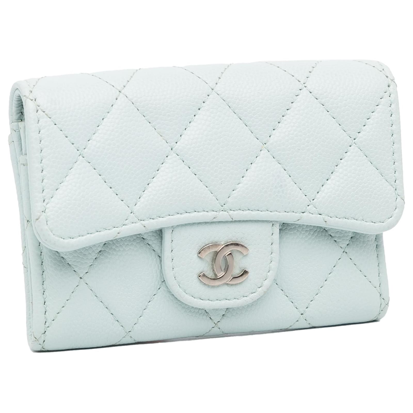 Chanel Caviar Leather Classic Card Holder Light Green