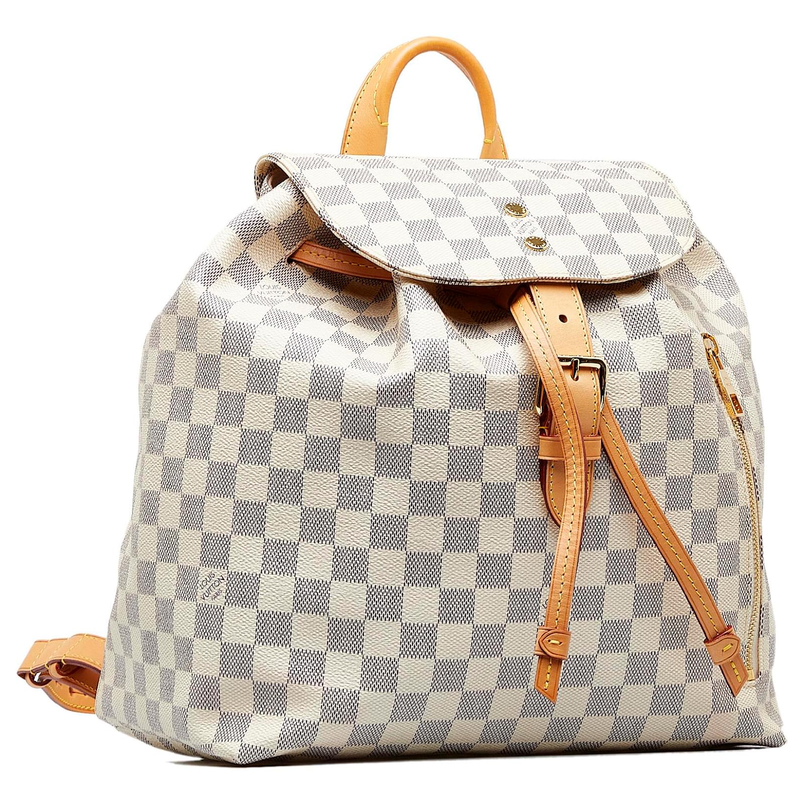 Louis Vuitton White Damier Azur Sperone Cloth ref.975611 - Joli Closet