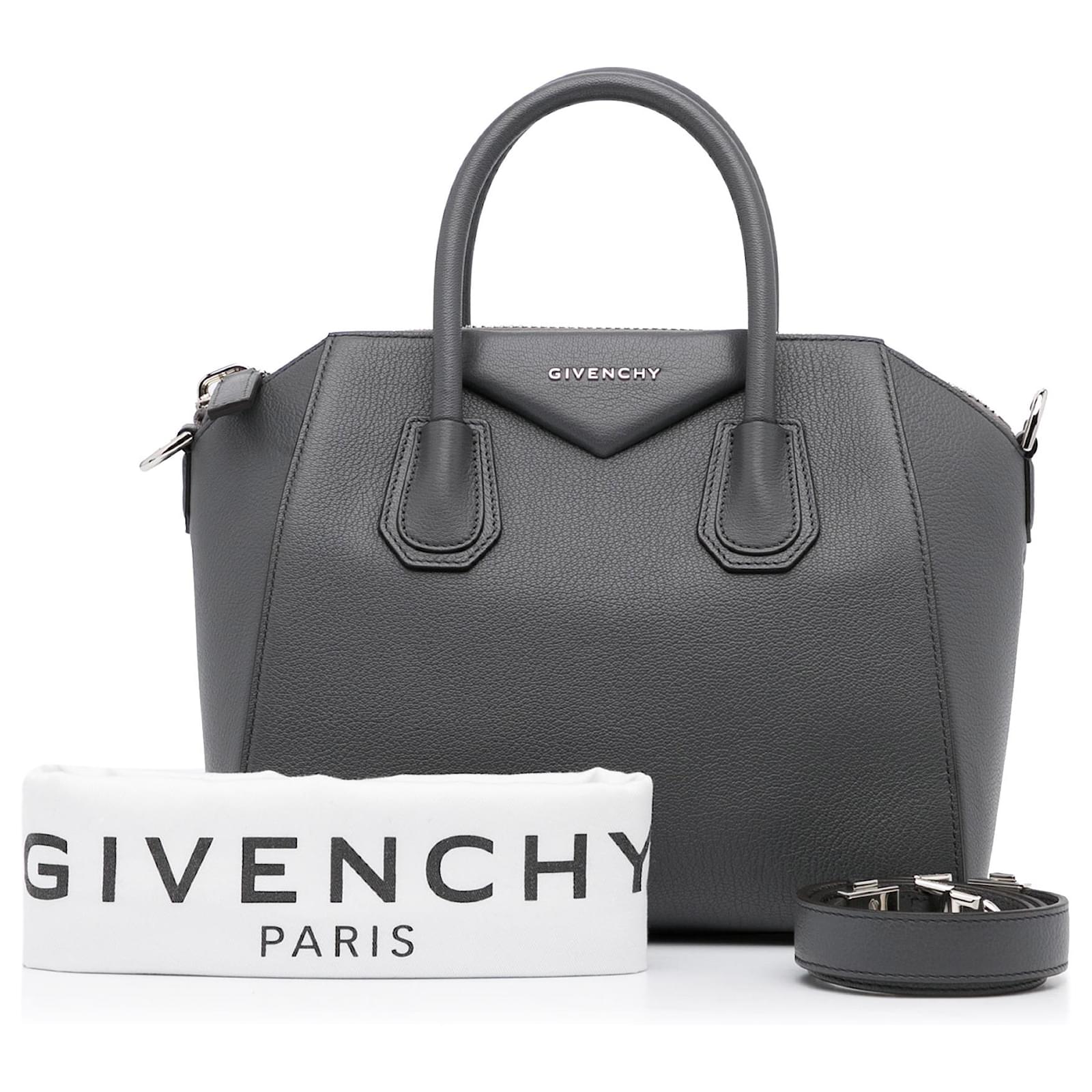 Givenchy Antigona Medium Calfskin Leather Shoulder Bag Gray