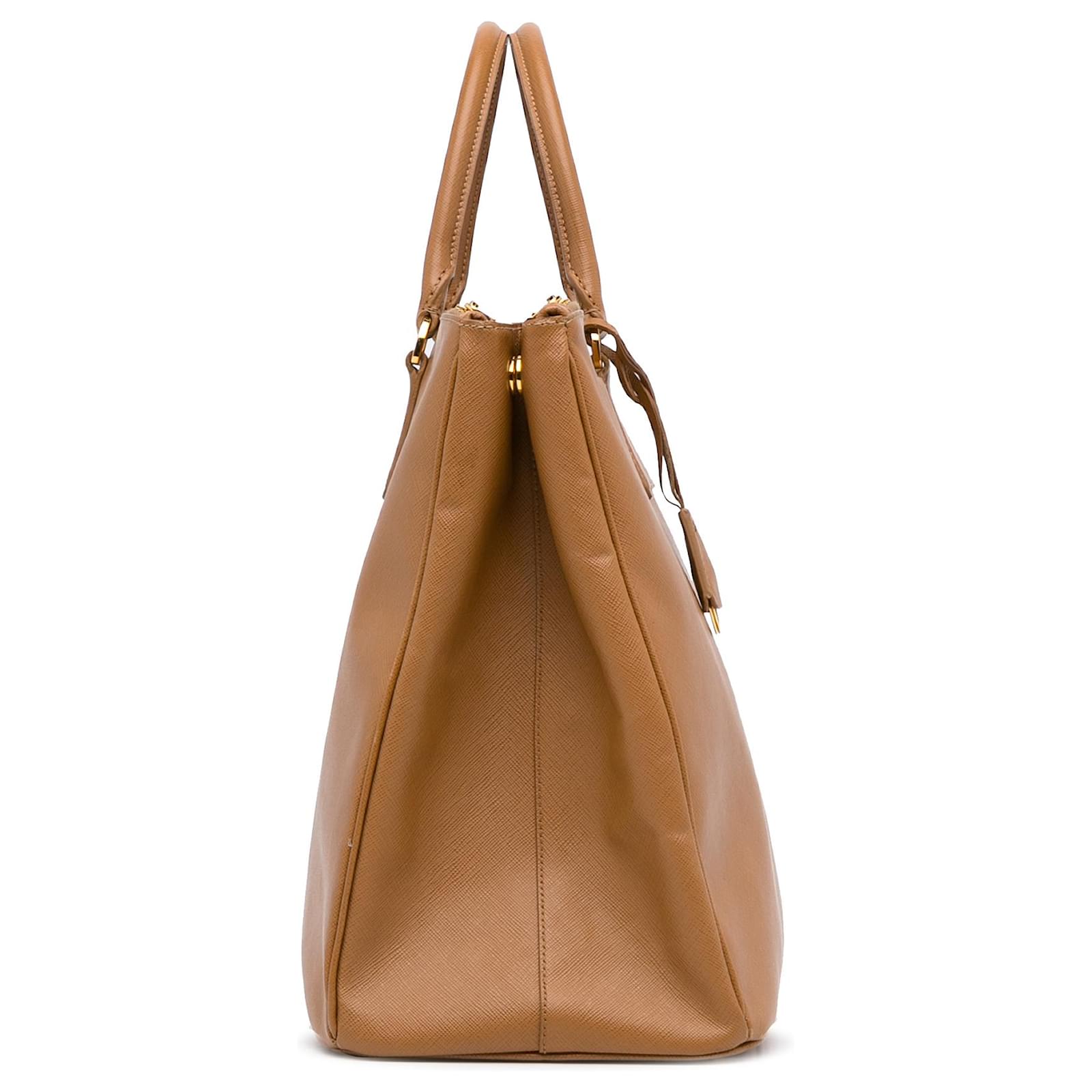 Bolso tote con cremallera y forro Saffiano Lux Galleria