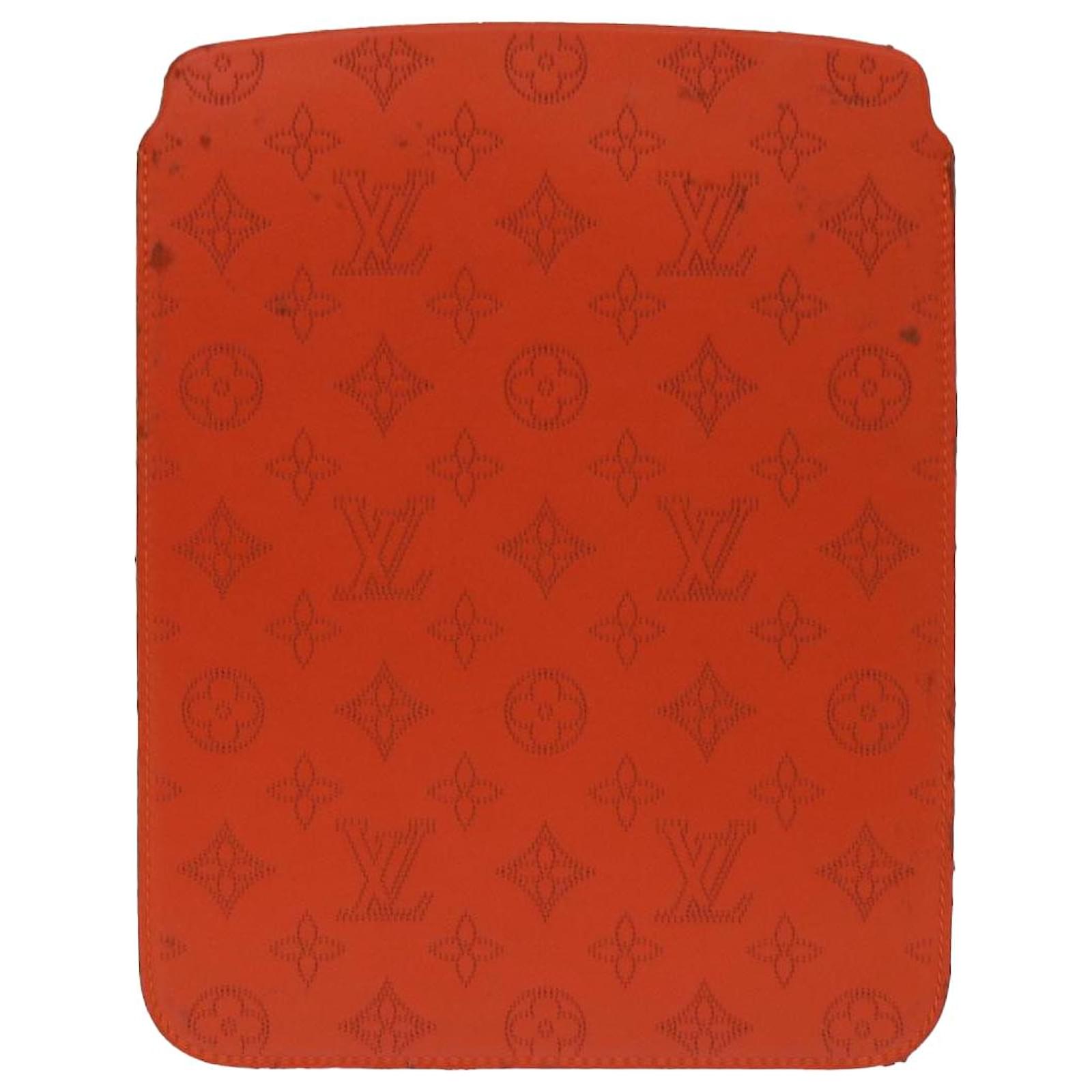 LOUIS VUITTON Mahina iPad Air Case Leather Orange LV Auth 46066