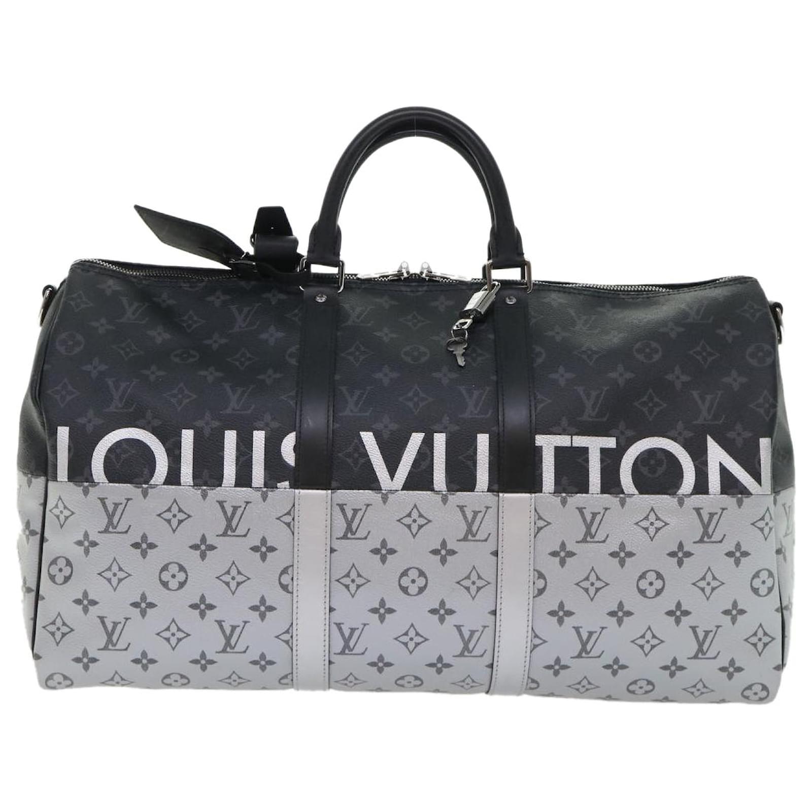 Louis Vuitton Monogram Eclipse Keepall Bandouliere 50 Boston M21384 Auth 34215A, Women's