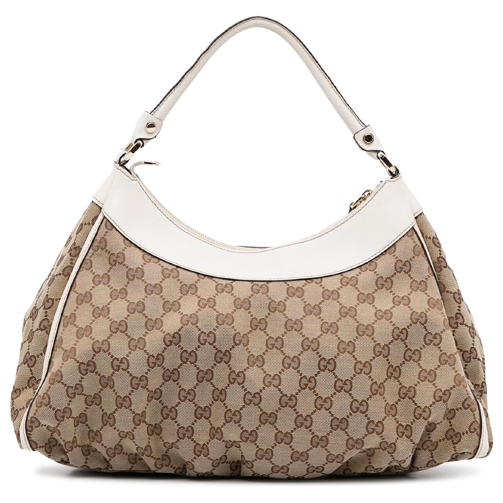 Gucci Beige/Brown GG Canvas Small Abbey D Ring Hobo Gucci