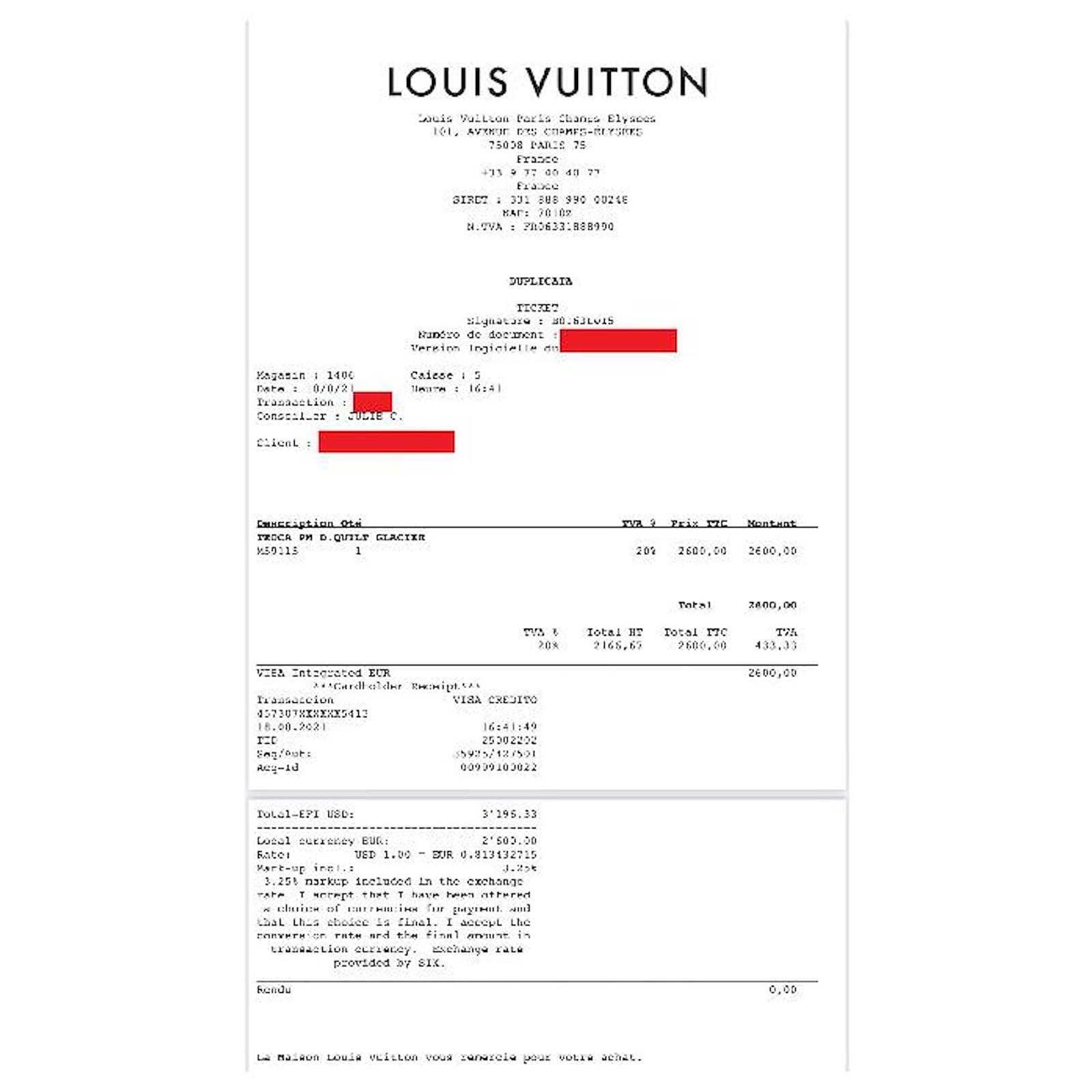 Louis Vuitton Receipt Pdf