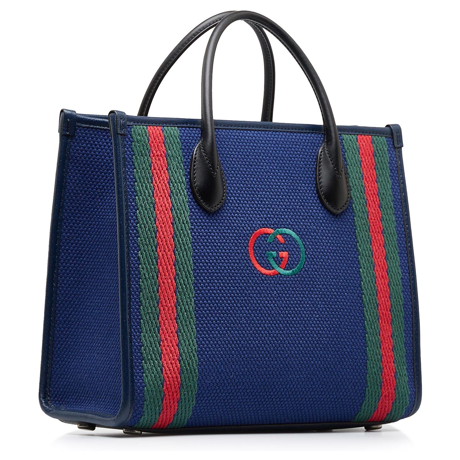 Gucci Blue Interlocking G Satchel Cloth Cloth ref.977275 - Joli Closet