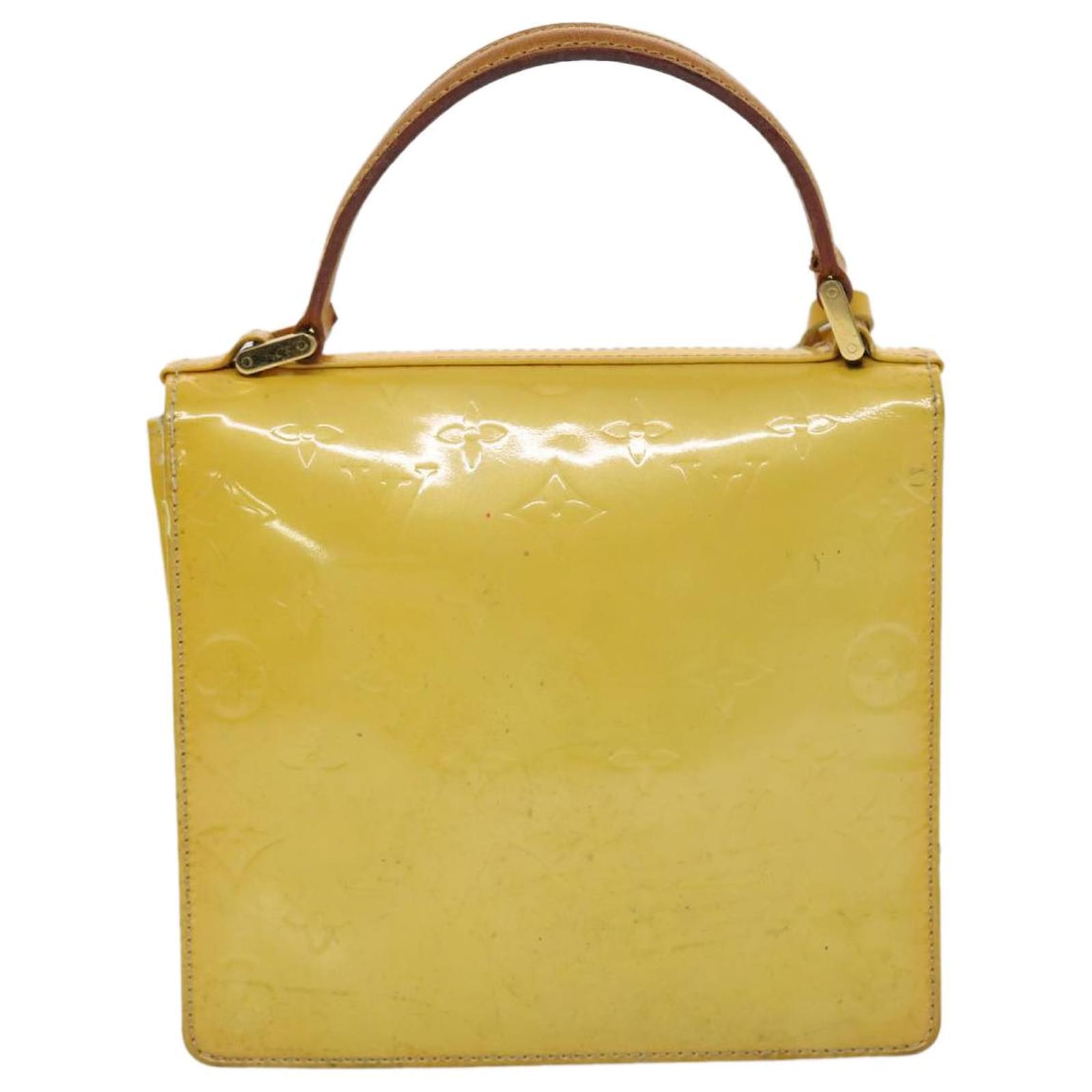 LOUIS VUITTON Monogram Vernis Spring street Hand Bag Yellow M91068
