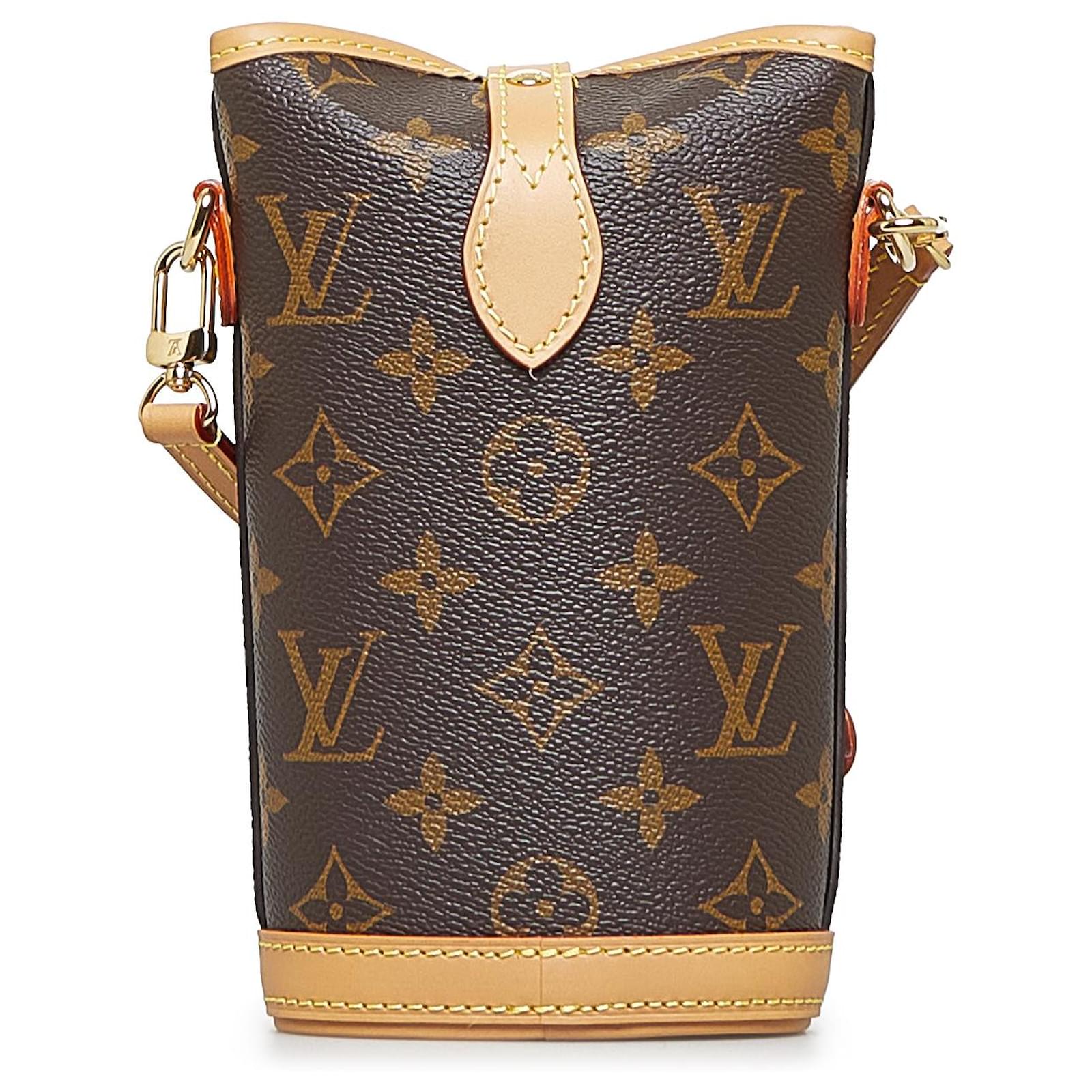 Louis Vuitton Brown Monogram Fold Me Pouch Leather Cloth ref