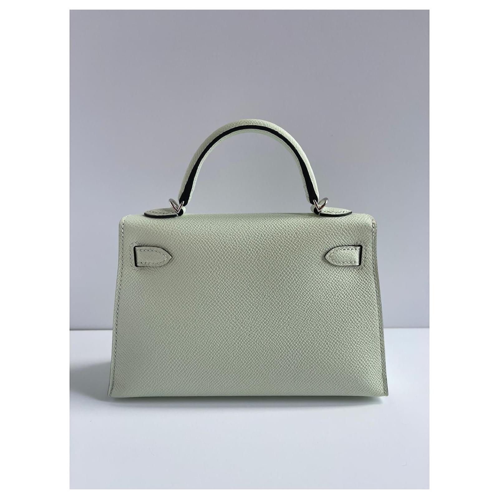 Hermès Mini Kelly with silver hardware never worn Green Leather