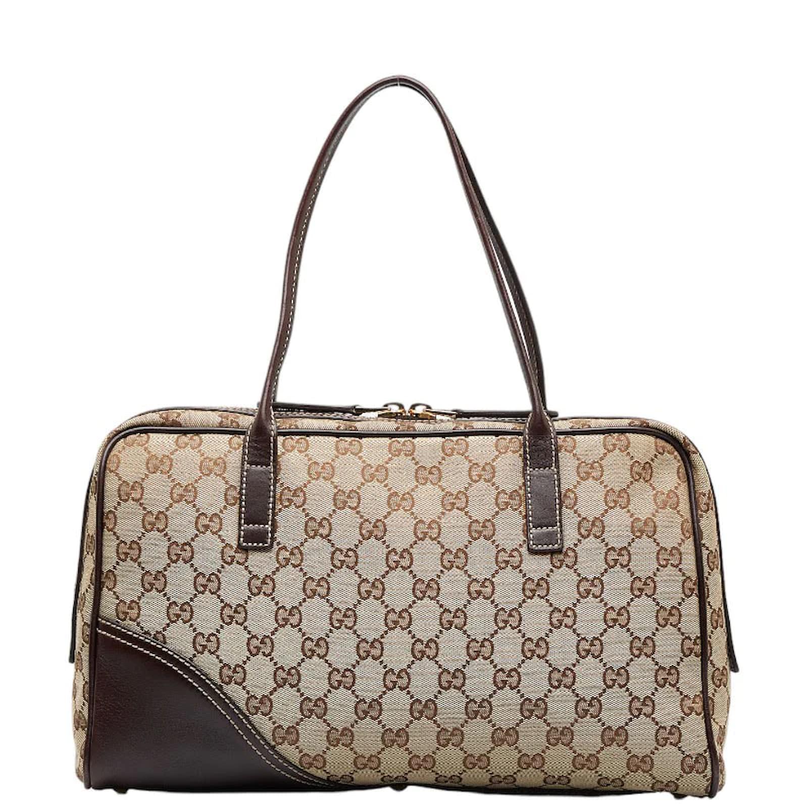 Gucci GG Canvas Britt Boston Bag 169971 Brown Cloth ref.980091