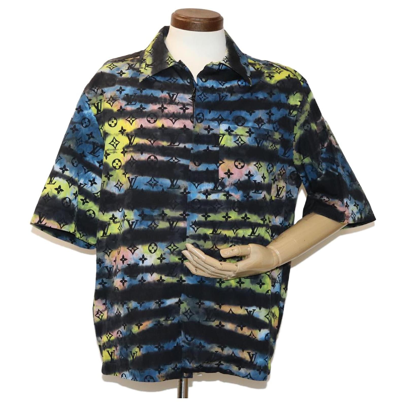 LOUIS VUITTON Monogram Virgil Abloh Tie Dye Shirt Cotton S RM2129