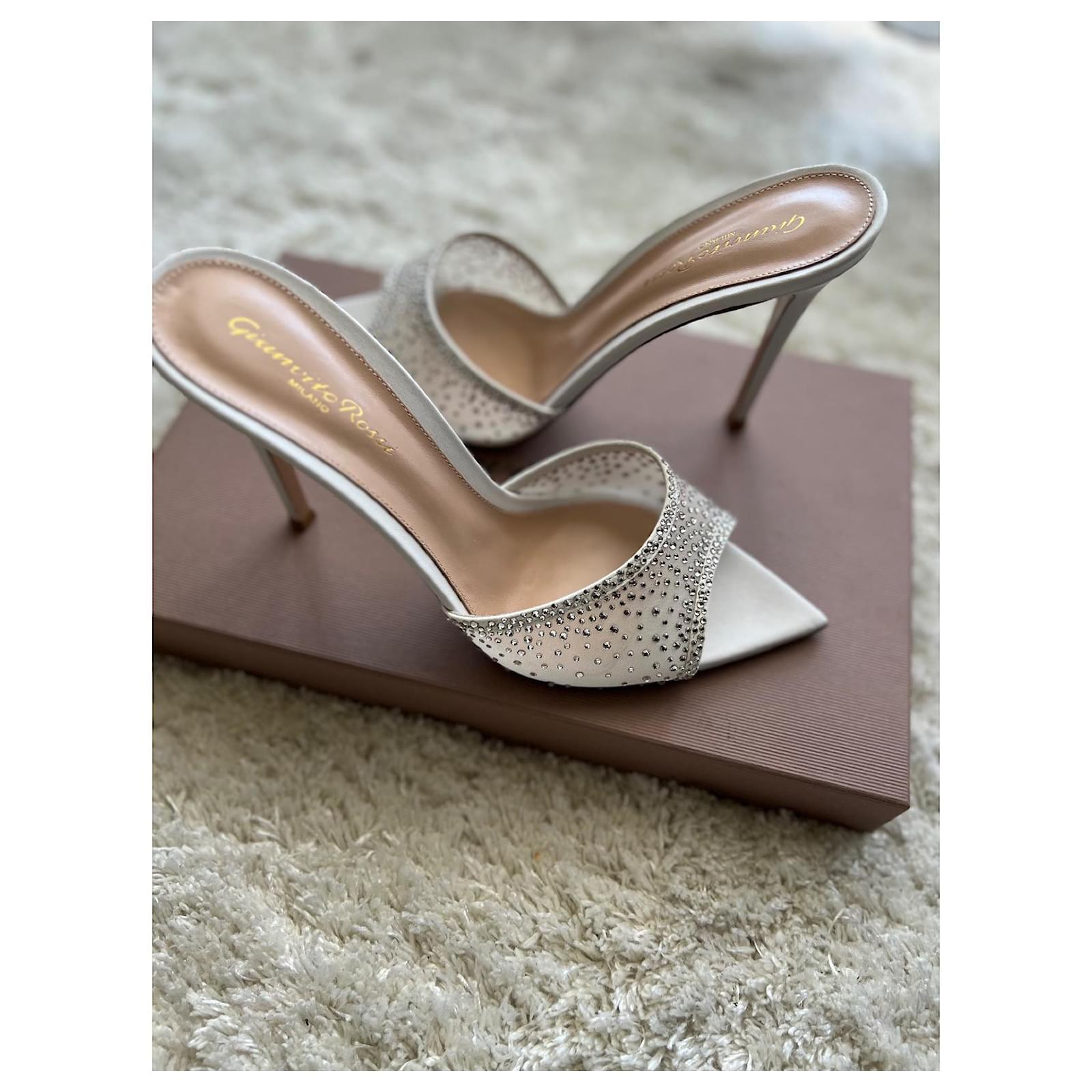 Gianvito Rossi Elle Mule White Patent leather ref.980981