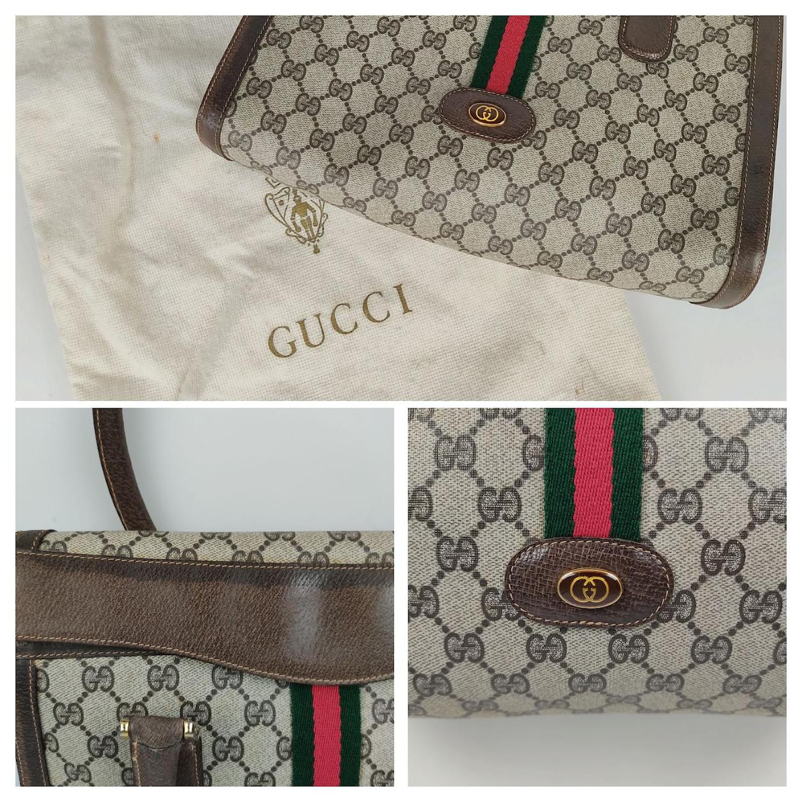 Authenticated Used GUCCI Gucci Web GG Supreme Sherry Line Backpack