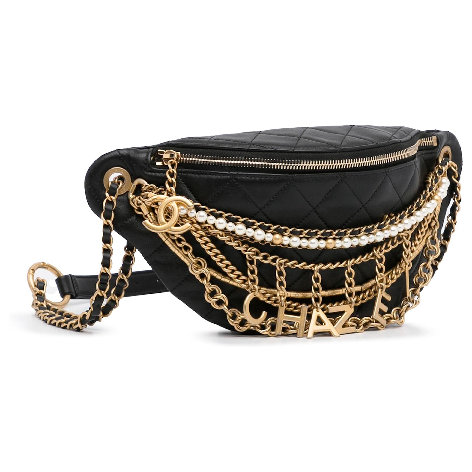 Chanel All About Chains Waist Bag in 2023  Waist bag, Gold leather,  Lambskin leather