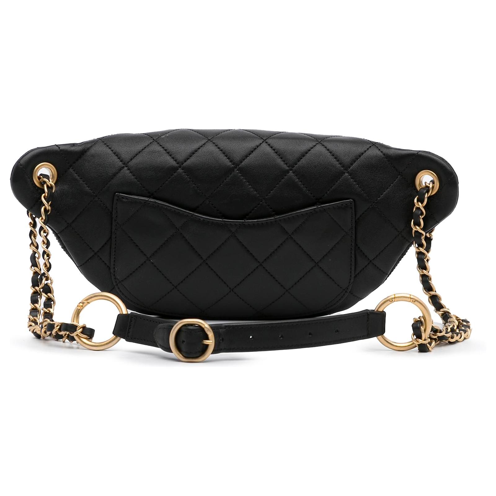 Chanel Black All About Chains Belt Bag Leather ref.981053 - Joli Closet