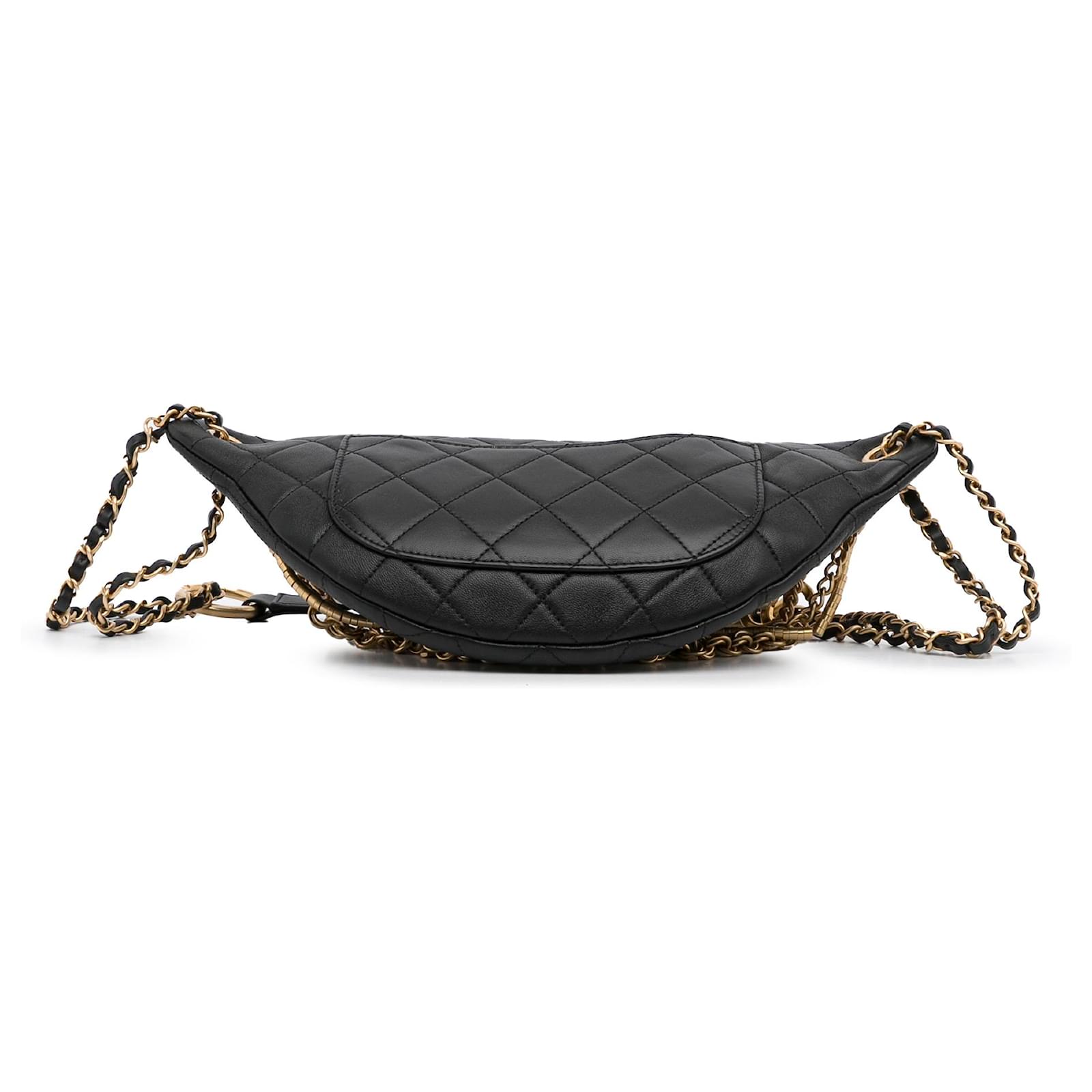 Chanel Black All About Chains Belt Bag Leather ref.981053 - Joli Closet