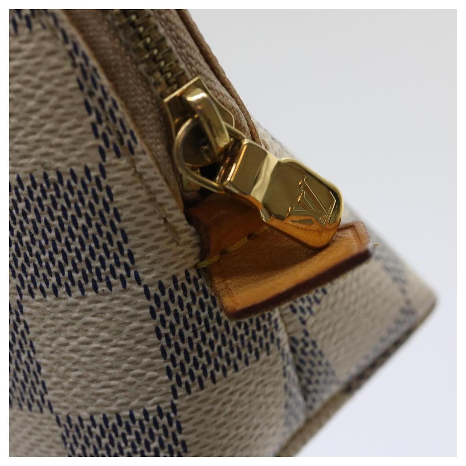 LOUIS VUITTON Damier Azur Pochette Cosmetic PM Pouch N60024 LV