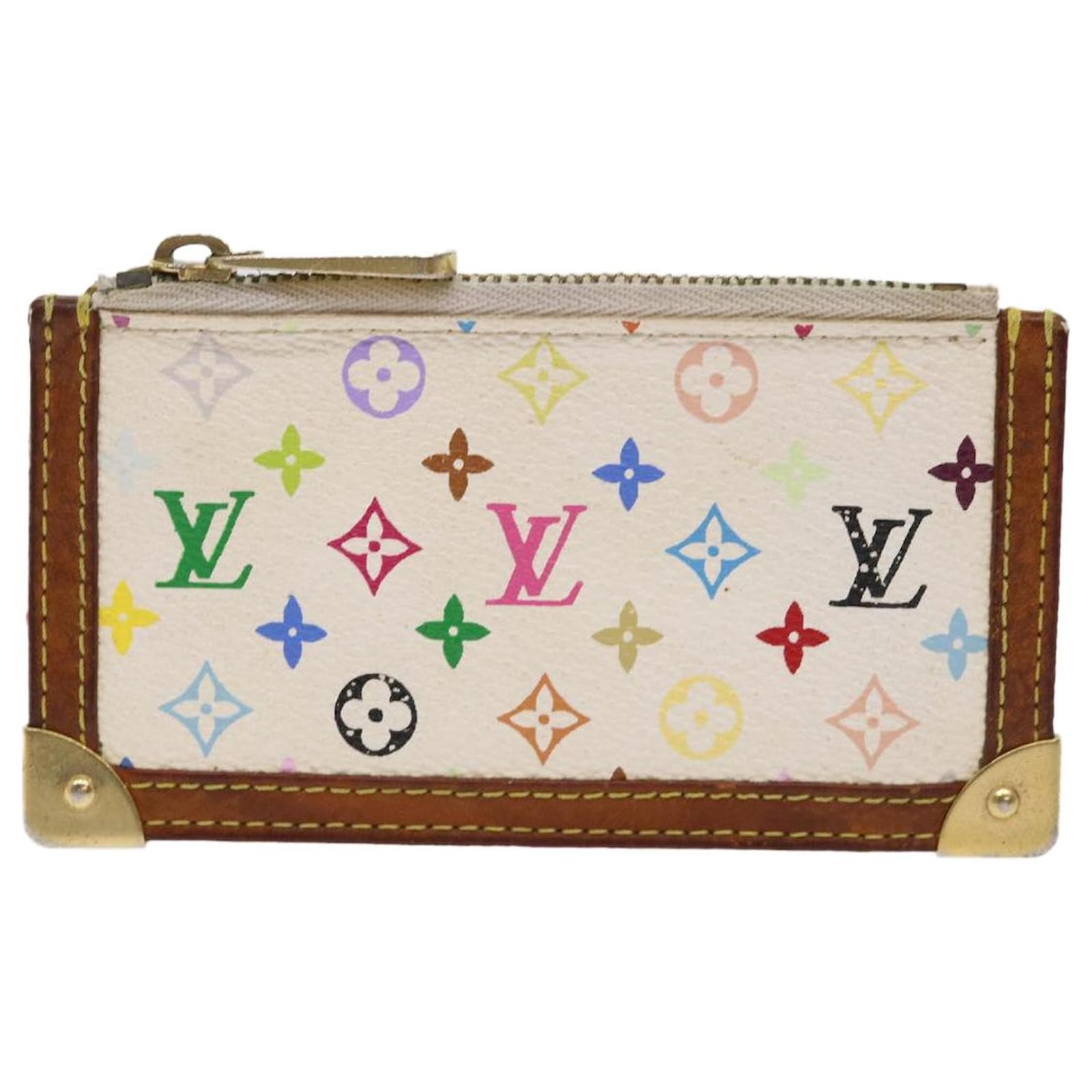 Louis Vuitton Monogram LV Logo Murakami Black Multicolor Key Card Pouch Cles