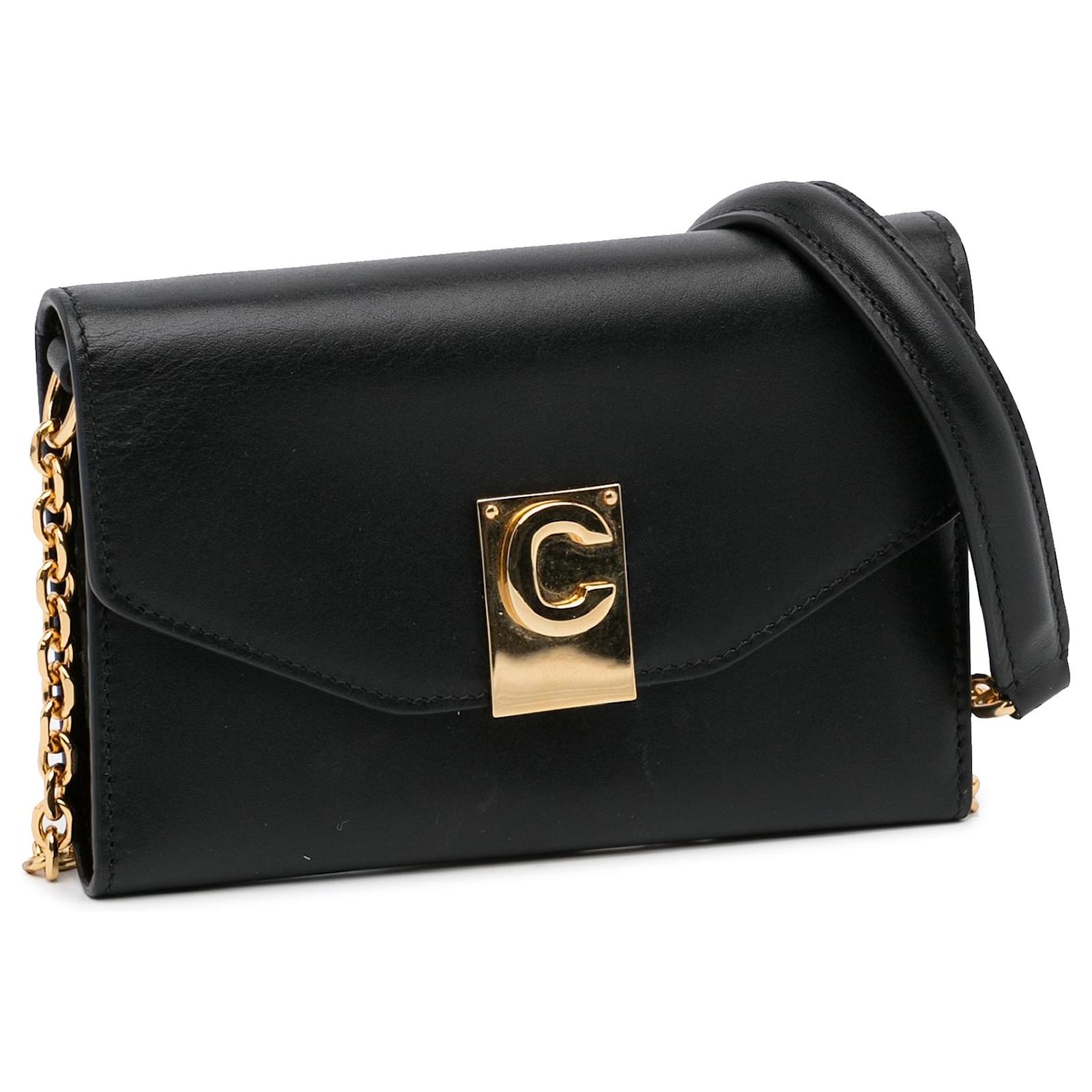 Céline Celine Black C Bag Wallet On Chain Leather Pony-style calfskin  ref.981299 - Joli Closet
