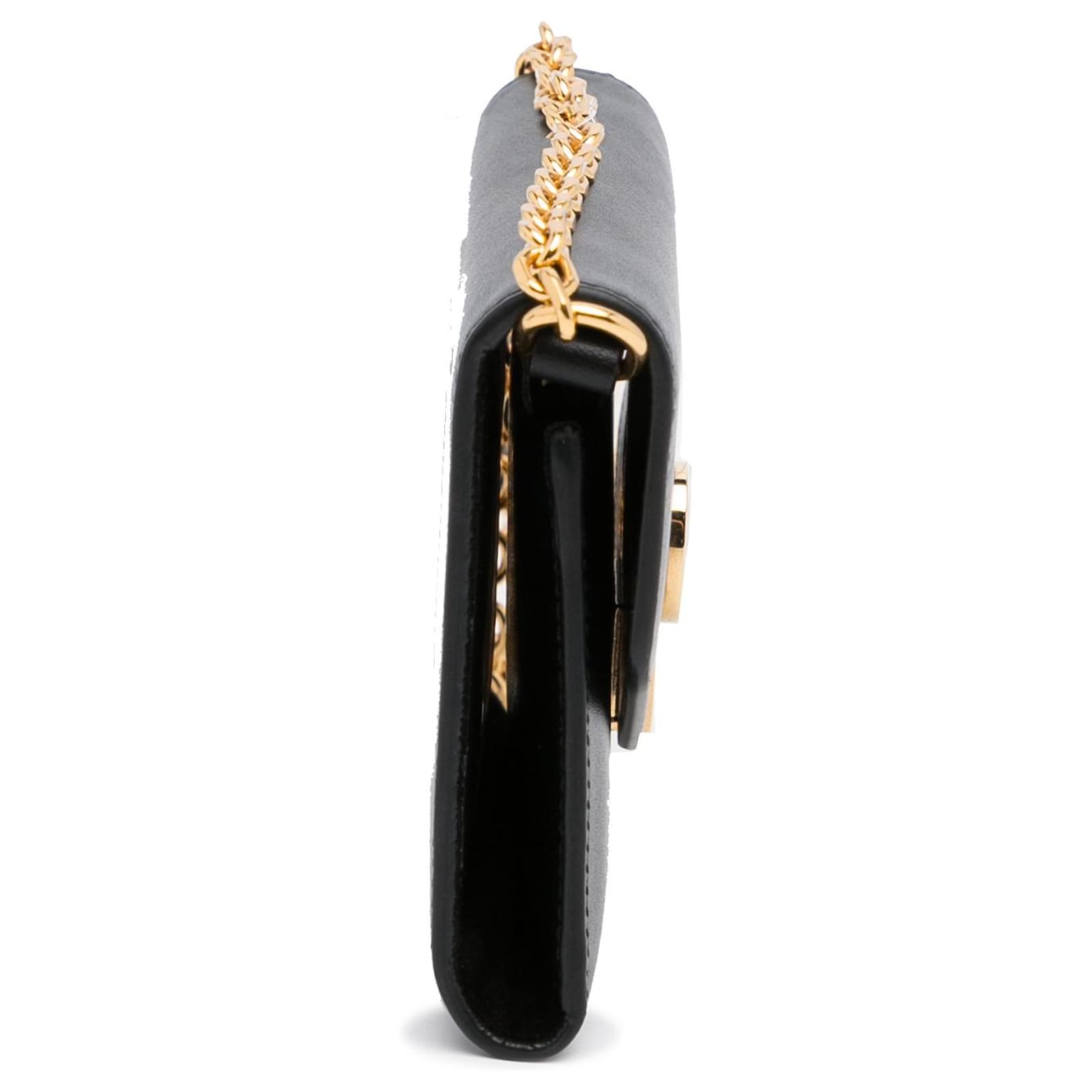Black Celine C Bag Wallet On Chain
