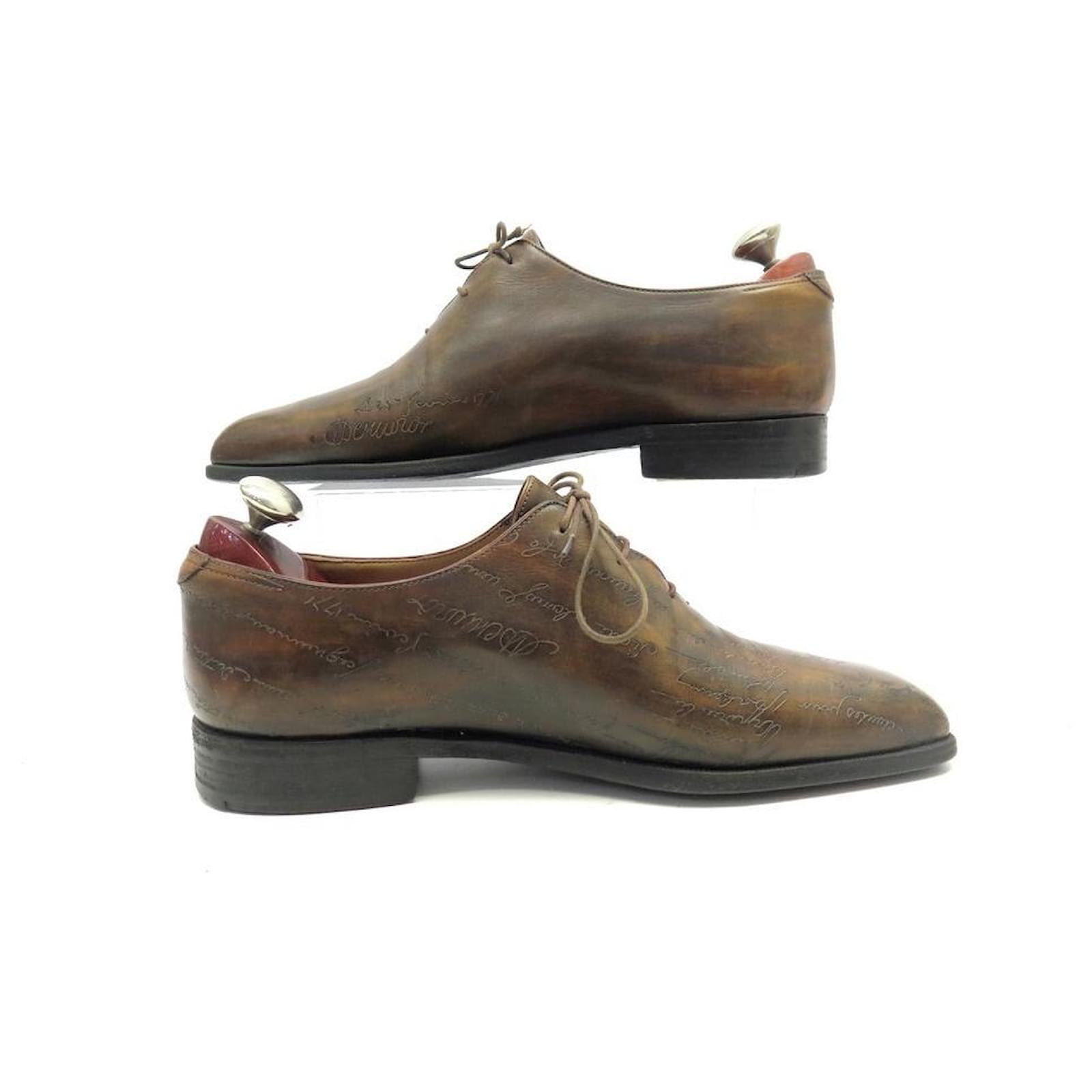 BERLUTI ALESSANDRO GALET SCRITTO RICHELIEU SHOES 7 41 PATINA SHOES